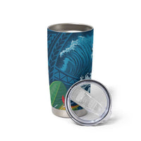 Outrigger Canoe Blue Tumbler Cup On The Waves LT7 - Polynesian Pride