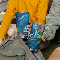 Outrigger Canoe Blue Tumbler Cup On The Waves LT7 - Polynesian Pride