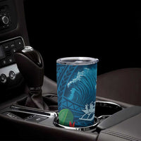 Outrigger Canoe Blue Tumbler Cup On The Waves LT7 - Polynesian Pride