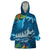 Outrigger Canoe Blue Wearable Blanket Hoodie On The Waves