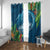 Outrigger Canoe Blue Window Curtain On The Waves