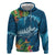 Outrigger Canoe Blue Zip Hoodie On The Waves