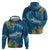 Outrigger Canoe Blue Zip Hoodie On The Waves