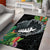 Outrigger Canoe Black Area Rug On The Waves