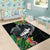 Outrigger Canoe Black Area Rug On The Waves