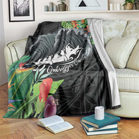 Outrigger Canoe Black Blanket On The Waves LT7 Black - Polynesian Pride