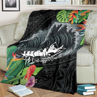 Outrigger Canoe Black Blanket On The Waves LT7 - Polynesian Pride