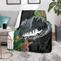 Outrigger Canoe Black Blanket On The Waves LT7 - Polynesian Pride