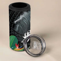 Outrigger Canoe Black 4 in 1 Can Cooler Tumbler On The Waves