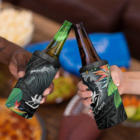 Outrigger Canoe Black 4 in 1 Can Cooler Tumbler On The Waves