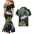 Outrigger Canoe Black Couples Matching Mermaid Dress and Hawaiian Shirt On The Waves