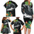 Outrigger Canoe Black Family Matching Long Sleeve Bodycon Dress and Hawaiian Shirt On The Waves