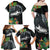 Outrigger Canoe Black Family Matching Off Shoulder Maxi Dress and Hawaiian Shirt On The Waves