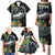 Outrigger Canoe Black Family Matching Puletasi and Hawaiian Shirt On The Waves