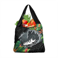 Outrigger Canoe Black Grocery Bag On The Waves LT7 1-pack One Size Black - Polynesian Pride