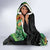 Outrigger Canoe Black Hooded Blanket On The Waves