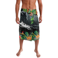 Outrigger Canoe Black Lavalava On The Waves LT7 Black - Polynesian Pride