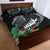 Outrigger Canoe Black Quilt Bed Set On The Waves