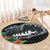 Outrigger Canoe Black Round Carpet On The Waves