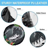 Outrigger Canoe Black Spare Tire Cover On The Waves LT7 - Polynesian Pride