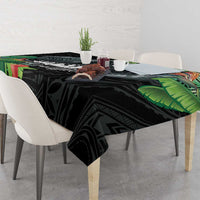 Outrigger Canoe Black Tablecloth On The Waves LT7 - Polynesian Pride
