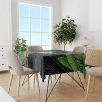 Outrigger Canoe Black Tablecloth On The Waves LT7 - Polynesian Pride