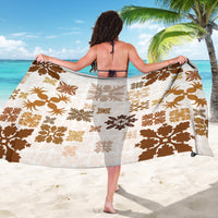 Vintage Hawaii Sarong Hawaiian Quilt Kapa Mismatch Beige LT7 - Polynesian Pride