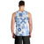 Vintage Hawaii Men Tank Top Hawaiian Quilt Kapa Mismatch Blue LT7 - Polynesian Pride