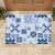 Vintage Hawaii Rubber Doormat Hawaiian Quilt Kapa Mismatch Blue LT7 - Polynesian Pride