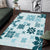 Vintage Hawaii Area Rug Hawaiian Quilt Kapa Mismatch Teal LT7 Teal - Polynesian Pride