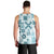 Vintage Hawaii Men Tank Top Hawaiian Quilt Kapa Mismatch Teal LT7 - Polynesian Pride