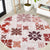 Vintage Hawaii Round Carpet Hawaiian Quilt Kapa Mismatch Red LT7 Red - Polynesian Pride