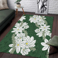 Ia Orana Tahiti Tiare Area Rug Sage Green Lei - Polynesian Pride