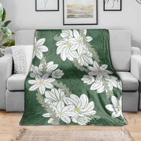 Ia Orana Tahiti Tiare Blanket Sage Green Lei - Polynesian Pride