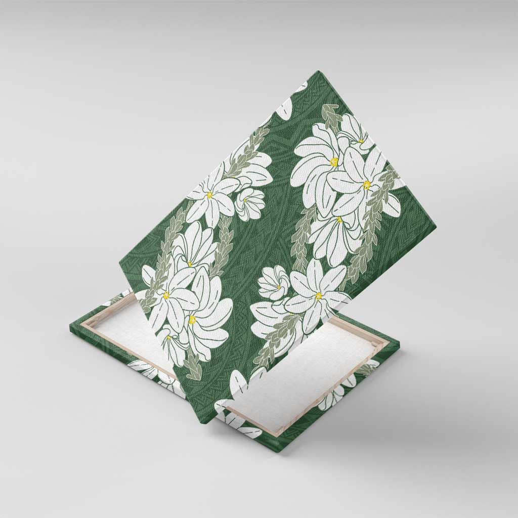 Ia Orana Tahiti Tiare Canvas Wall Art Sage Green Lei - Polynesian Pride