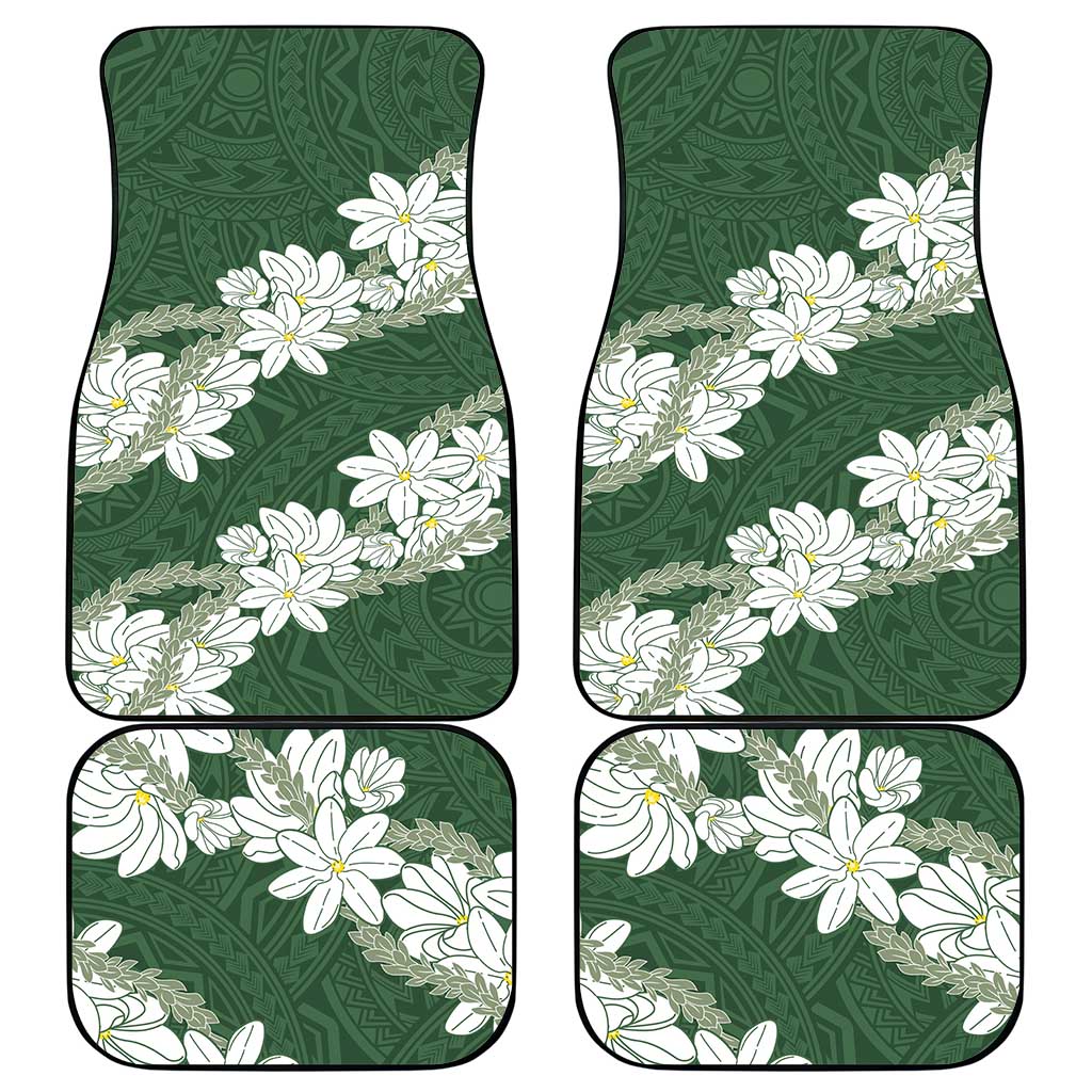 Ia Orana Tahiti Tiare Car Mats Sage Green Lei - Polynesian Pride