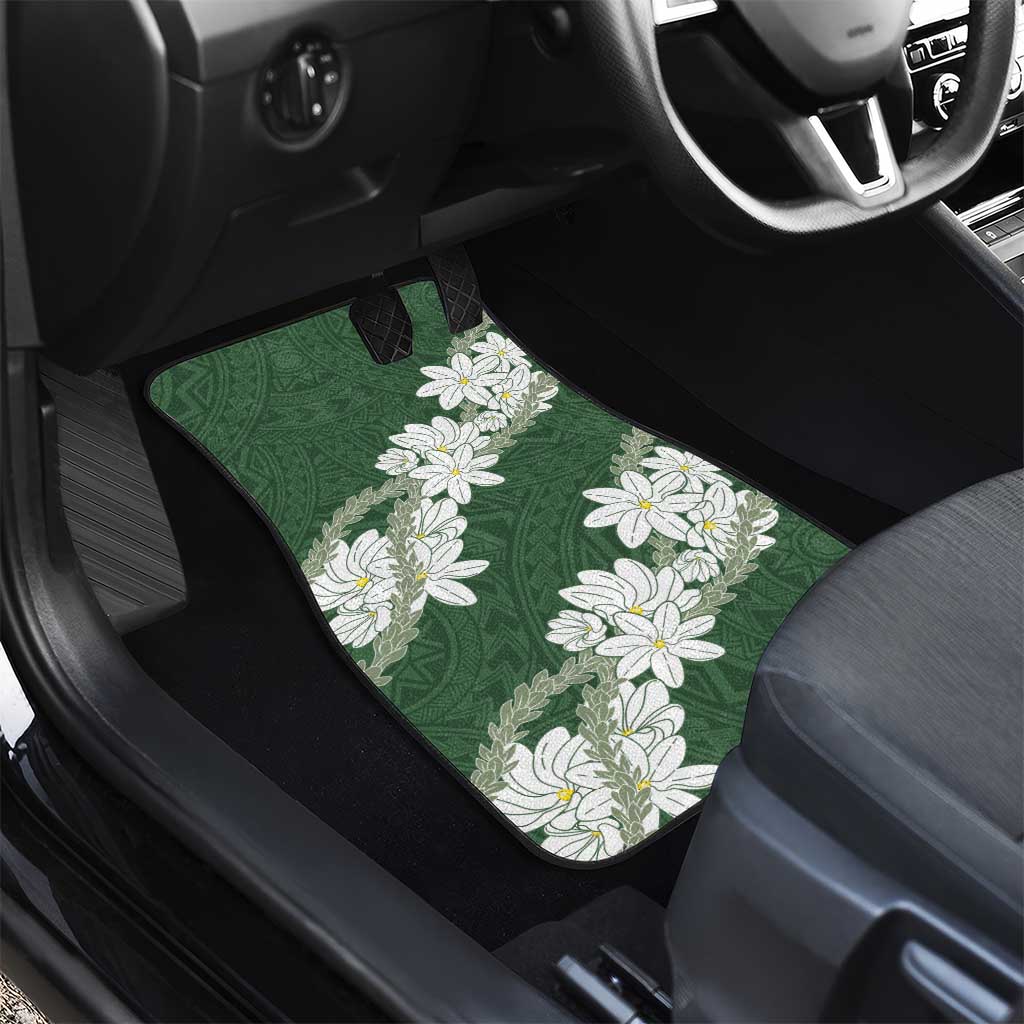 Ia Orana Tahiti Tiare Car Mats Sage Green Lei - Polynesian Pride