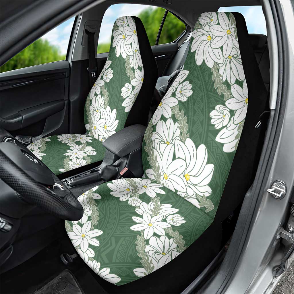Ia Orana Tahiti Tiare Car Seat Cover Sage Green Lei - Polynesian Pride