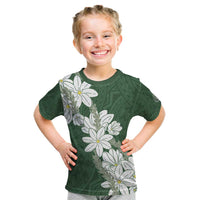 Ia Orana Tahiti Tiare Kid T Shirt Sage Green Lei - Polynesian Pride