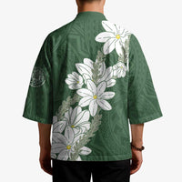 Ia Orana Tahiti Tiare Kimono Sage Green Lei - Polynesian Pride