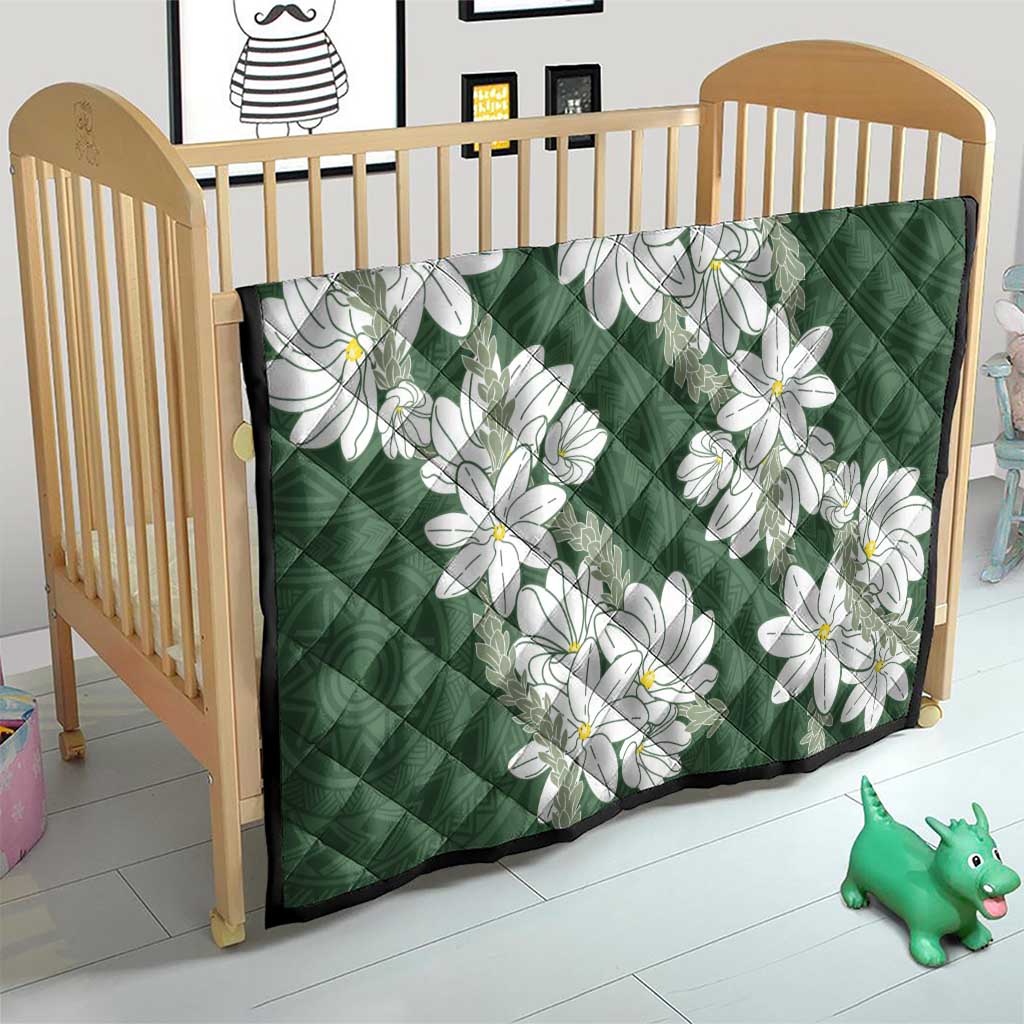 Ia Orana Tahiti Tiare Quilt Sage Green Lei - Polynesian Pride