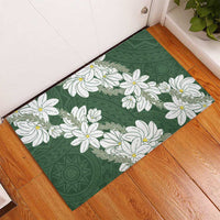 Ia Orana Tahiti Tiare Rubber Doormat Sage Green Lei - Polynesian Pride