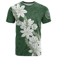 Ia Orana Tahiti Tiare T Shirt Sage Green Lei - Polynesian Pride