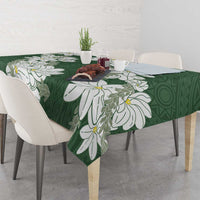 Ia Orana Tahiti Tiare Tablecloth Sage Green Lei - Polynesian Pride