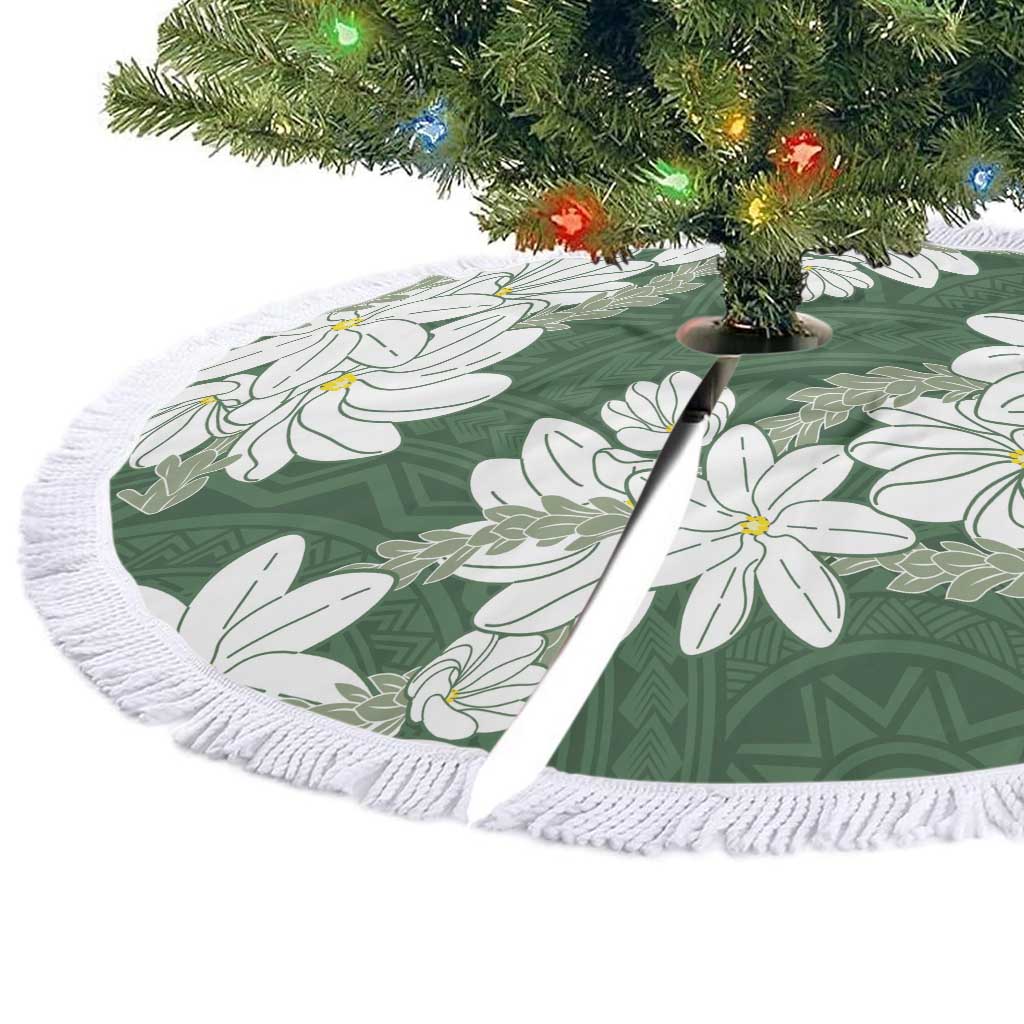 Ia Orana Tahiti Tiare Tree Skirt Sage Green Lei LT7 - Polynesian Pride