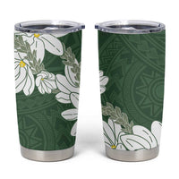 Ia Orana Tahiti Tiare Tumbler Cup Sage Green Lei - Polynesian Pride