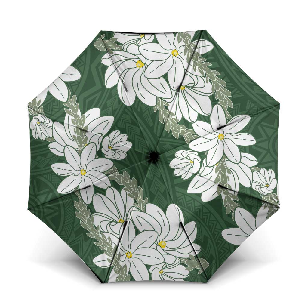 Ia Orana Tahiti Tiare Umbrella Sage Green Lei - Polynesian Pride