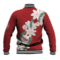 Ia Orana Tahiti Tiare Baseball Jacket Crimson Lei - Polynesian Pride