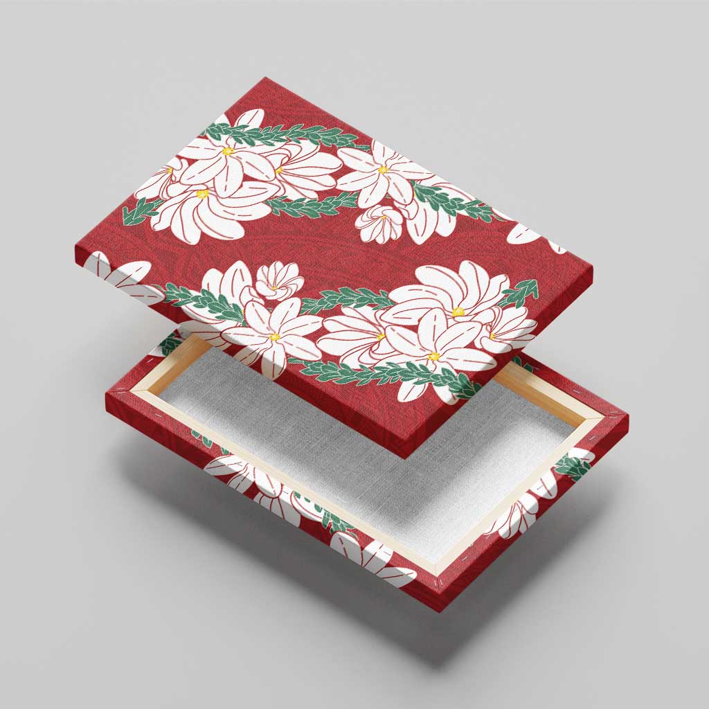 Ia Orana Tahiti Tiare Canvas Wall Art Crimson Lei - Polynesian Pride
