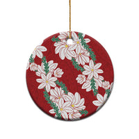 Ia Orana Tahiti Tiare Ceramic Ornament Crimson Lei LT7 - Polynesian Pride
